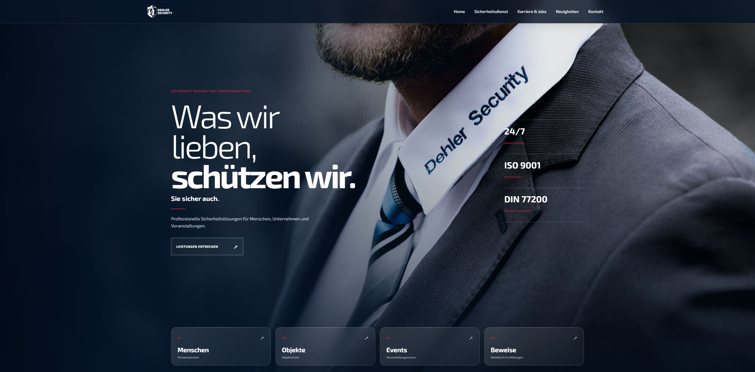 Website von Dehler Security